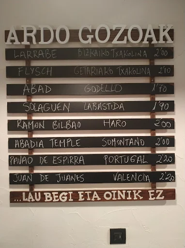 Bordatxo Azpeitia menu 1
